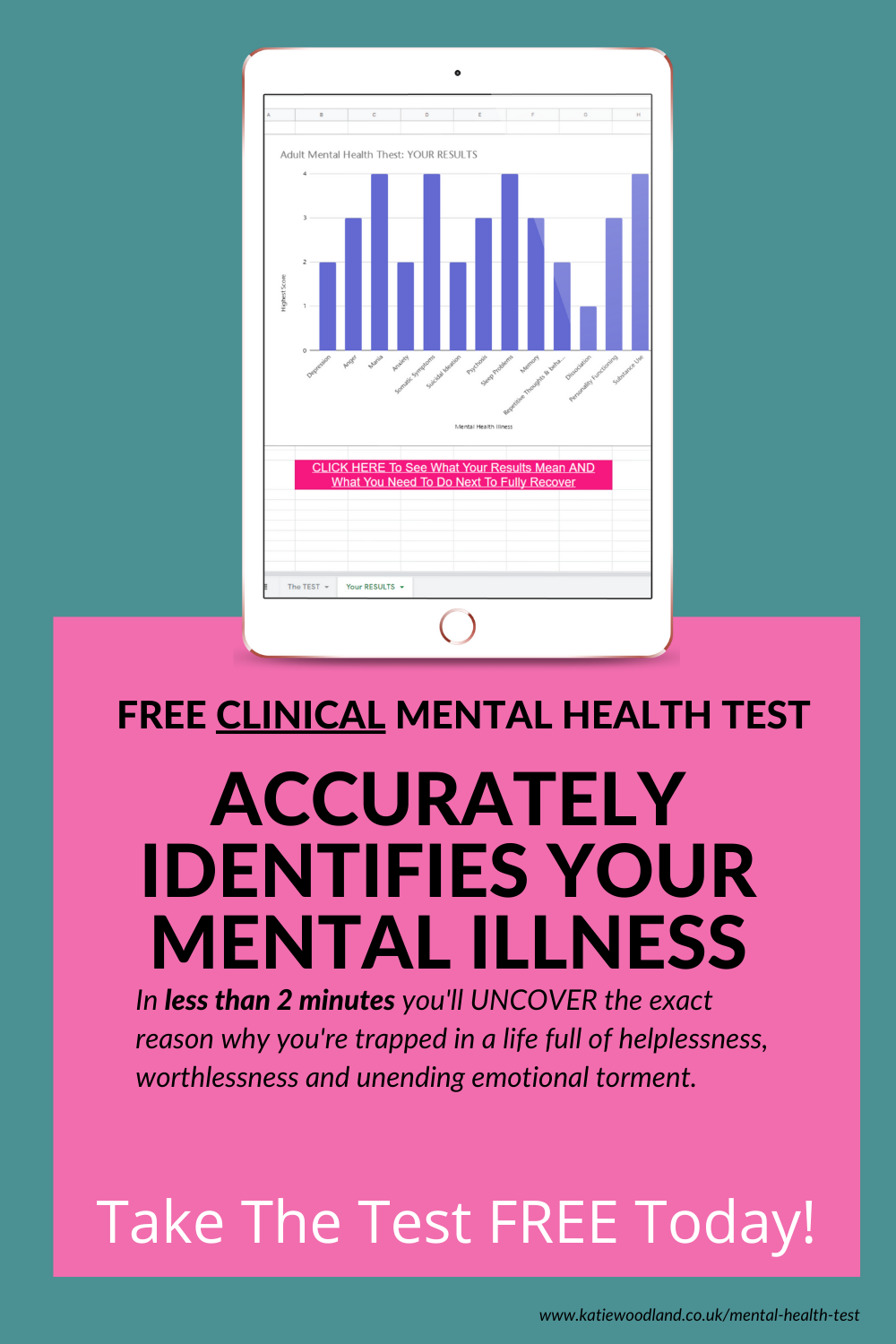FREE Clinincal Mental Health Test ACCURATELY Identifies Your Mental Illness In Under 2 Minutes AND Gives You The Next Steps You Need To Take To Recover!